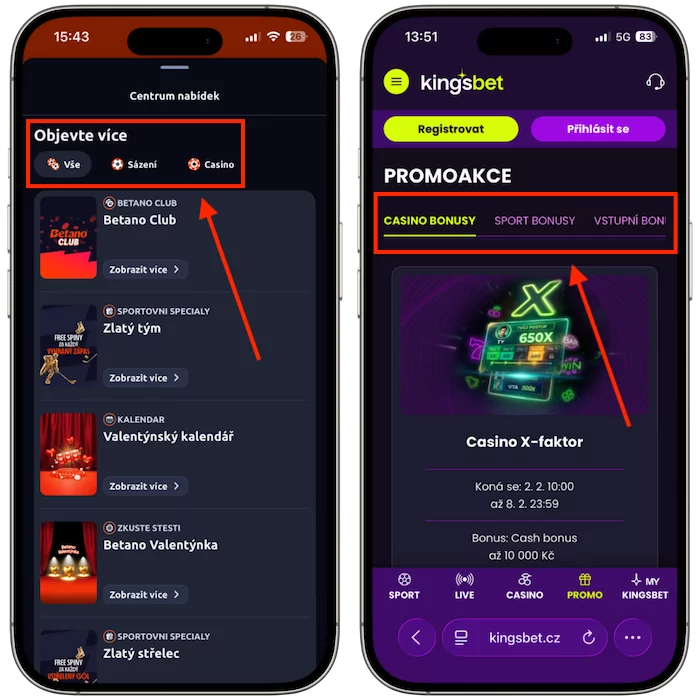Promo akce Betano vs Kingsbet