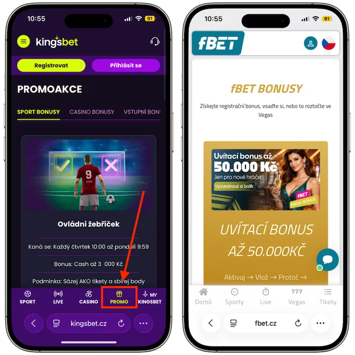 Promo akce Kingsbet vs fBet
