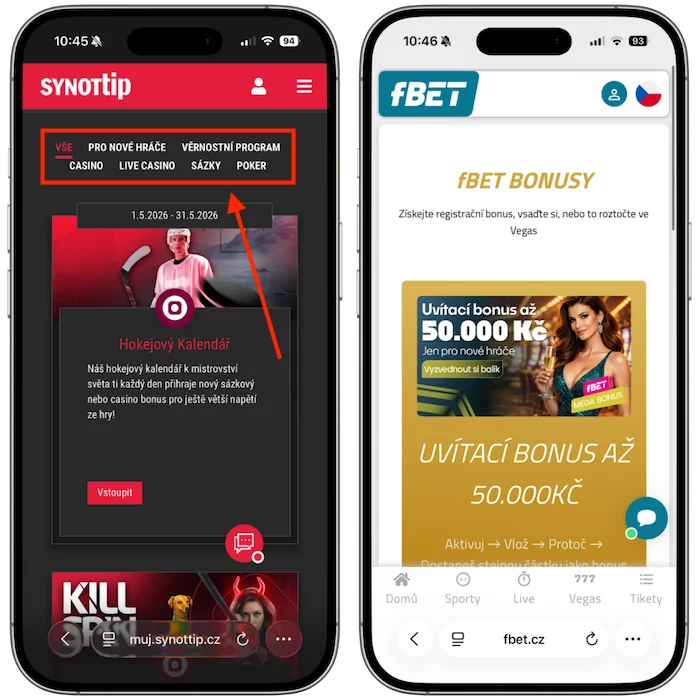 Promo akce Synottip vs fBet