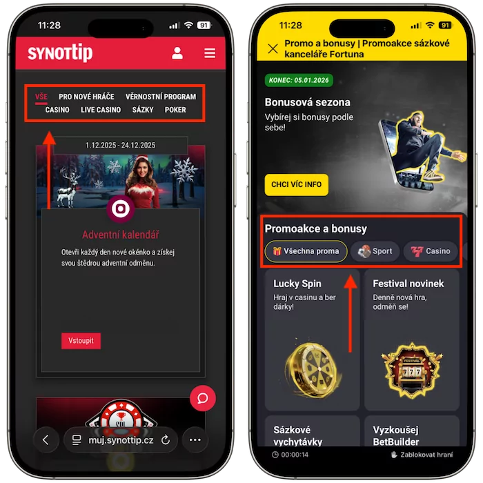Promo akce Synottip vs Fortuna