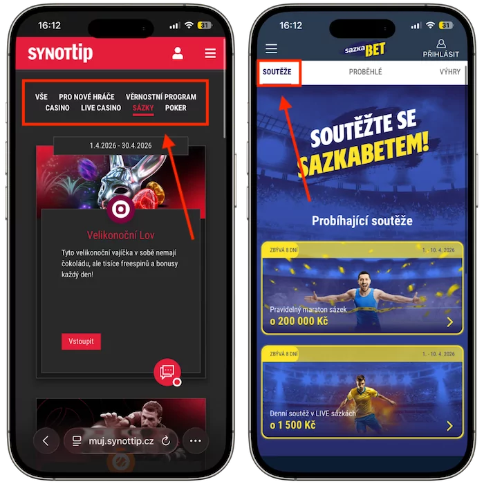 Promo akce Synottip vs Sazkabet