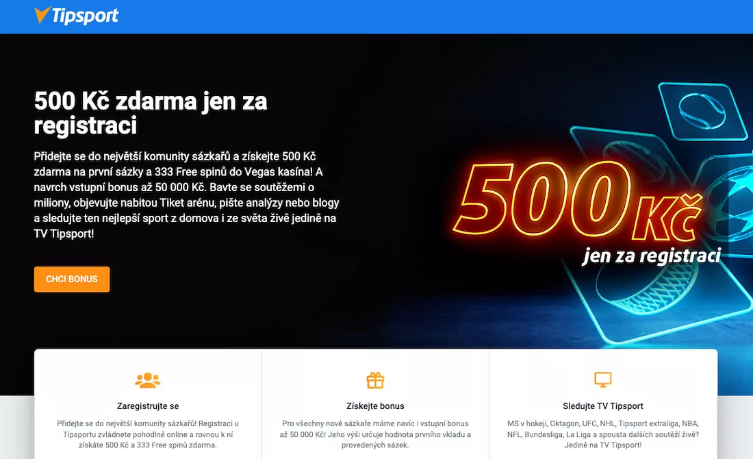 Registrační bonus Tipsport