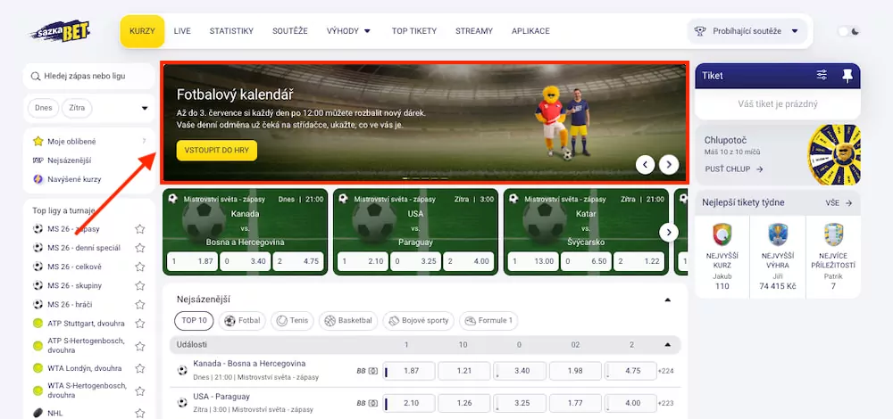 Sazkabet fotbalový kalendář 2026 online