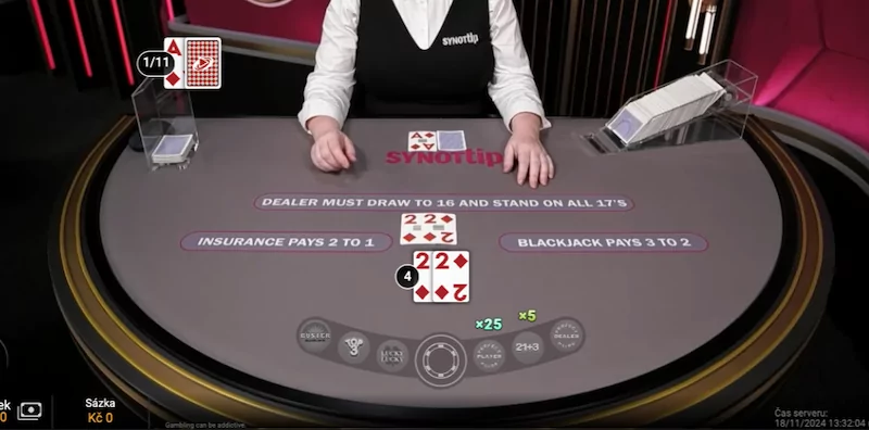 Synottip live casino blackjack