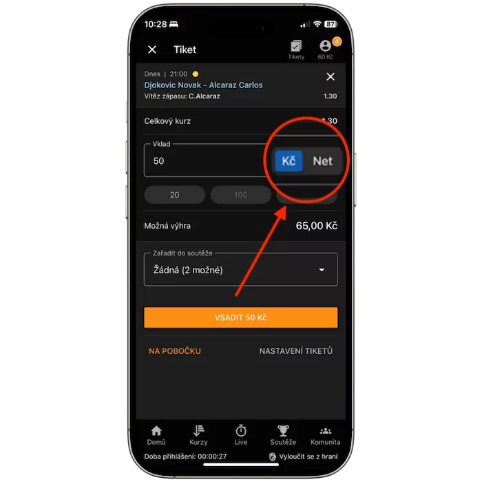 Tipsport Nety aktivace