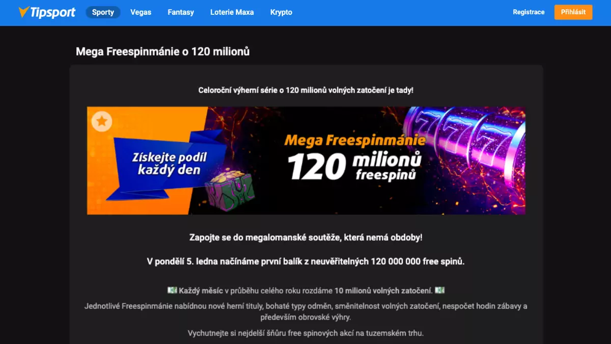 Tipsport free spiny