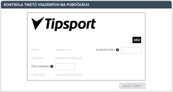 Tipsport kontrola tiketu