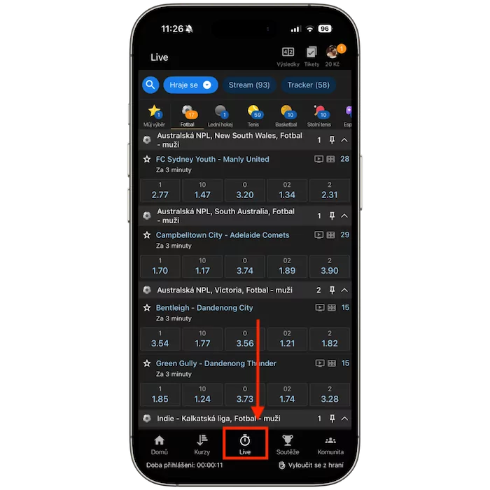Tipsport live sázení