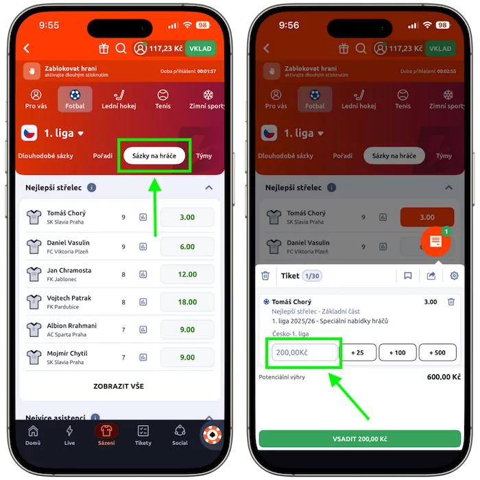 Vsaďte si na nejlepšího střelce u Betano