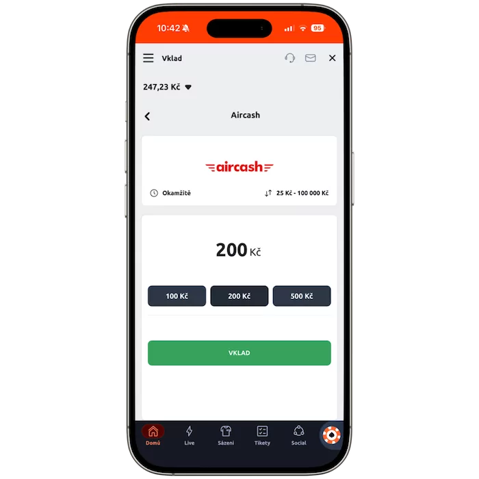 Zvolte platební metodu Aircash