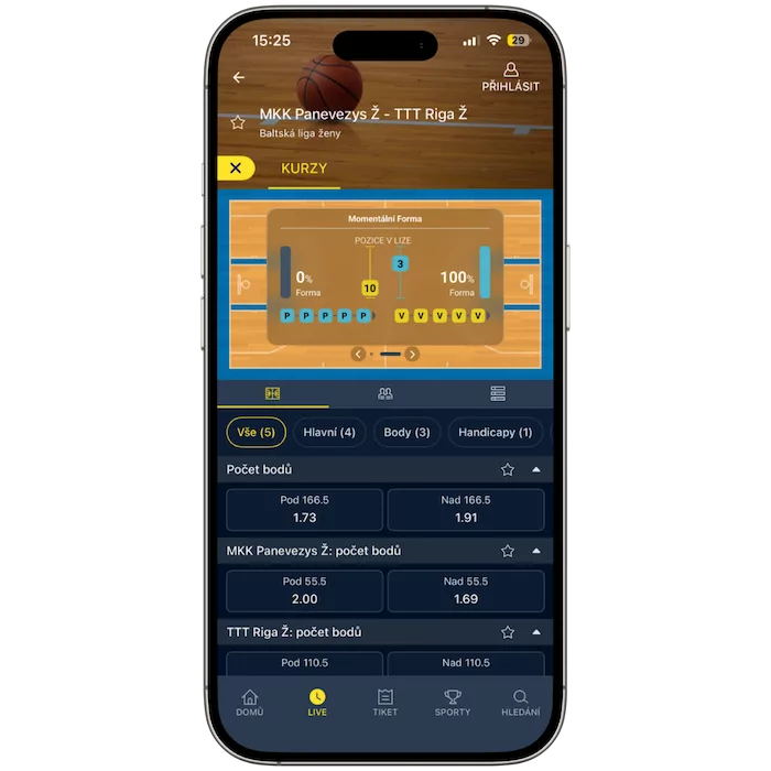 Basketbal live Sazkabet TV