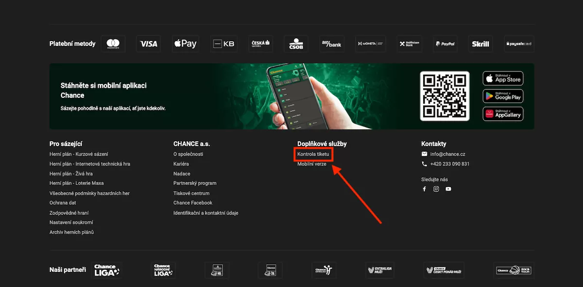Kontrola tiketu Tipsport