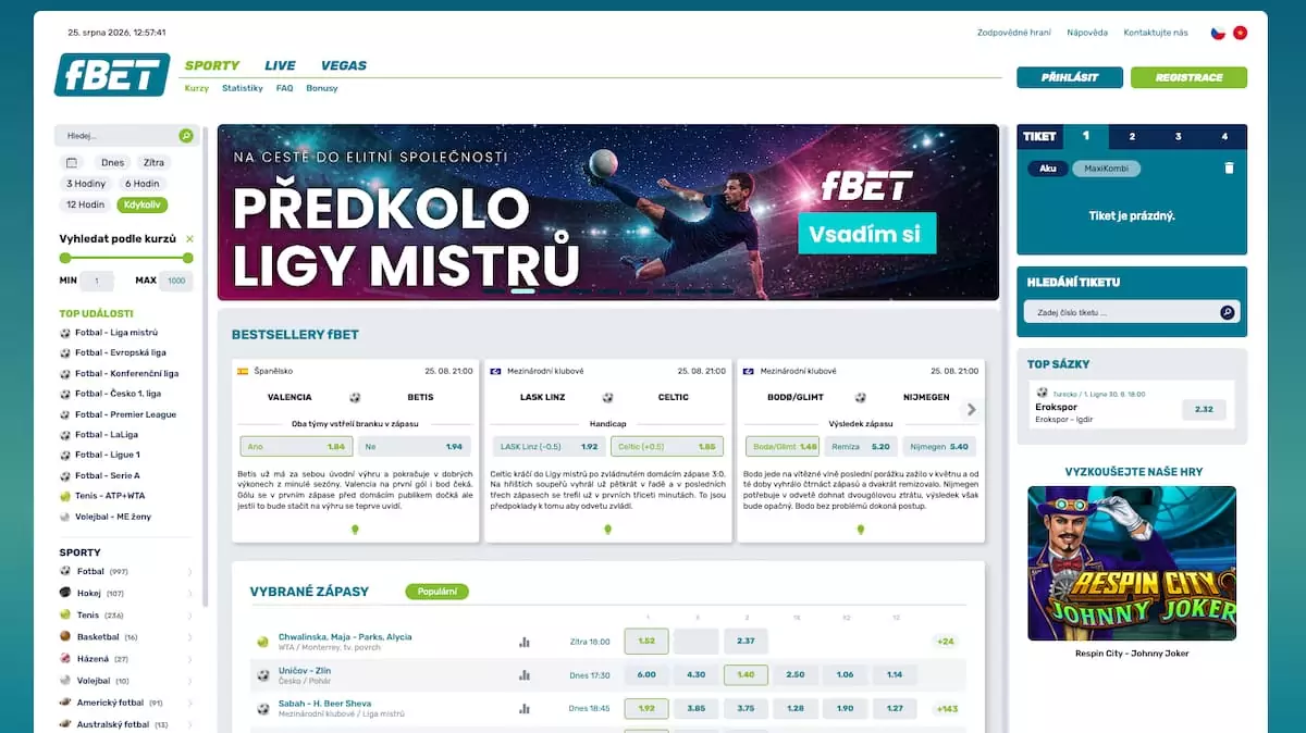 fbet kurzová sázení