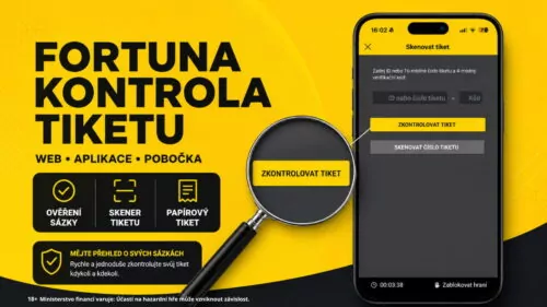 Fortuna kontrola tiketu: Návod na ověření sázky na webu, v aplikaci i na pobočce