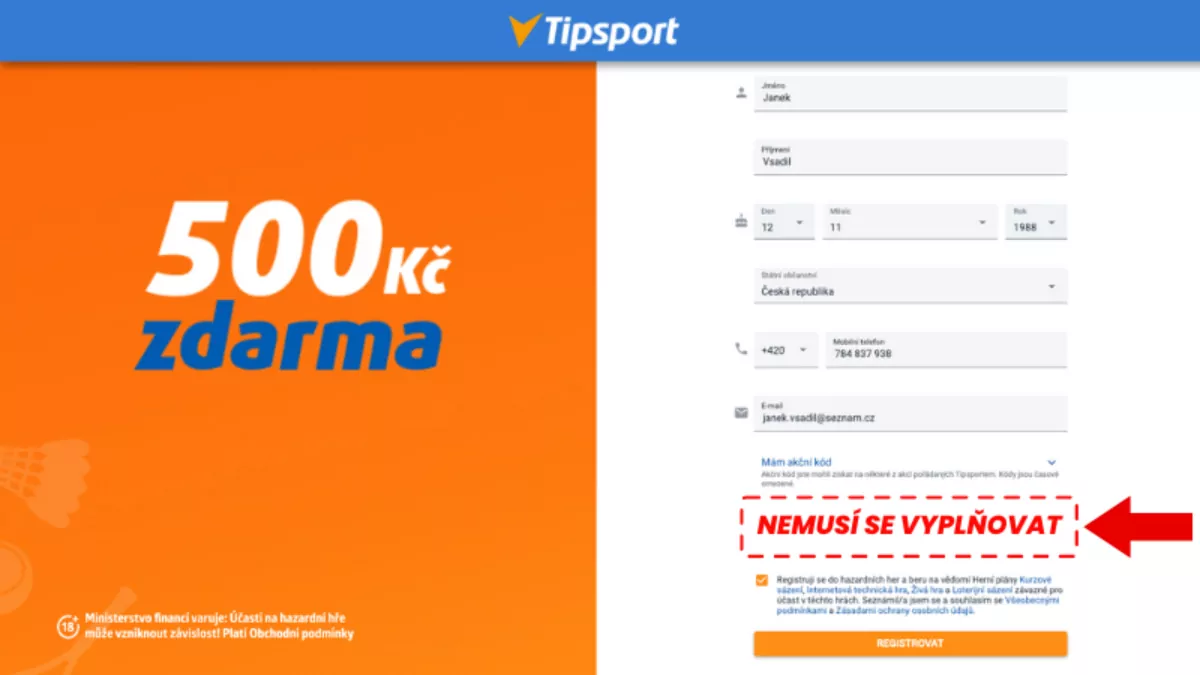 Tipsport akční kód 2026